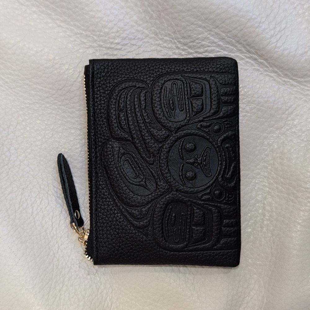 Indigenous 'Eagle Spirit' Design By Francis Horne Sr. Leather Coin Card Holder